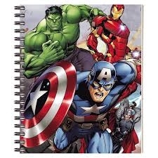 CUADERNO ESPIRALADO AVENGERS 21X27CM 100HJS