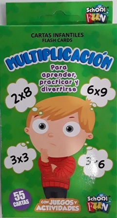 CARTAS INFANTILES FLASH CARDS MULTIPLICACION