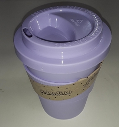 VASO COFFEE CORTO BANDA SILICONADA VIOLETA