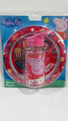 PLATO + BOTELLA STRAW TOP PEPPA