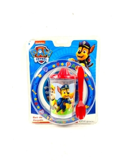 BOWL + VASO TAPA TOMADORA PAW PATROL