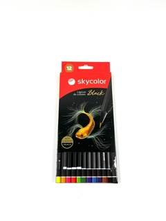 LAPICES SKYCOLOR BLACK X12 LARGOS SURTIDOS