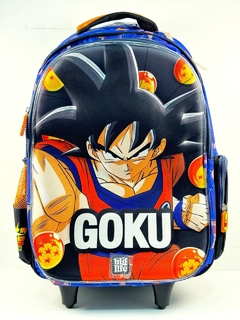 MOCHILA ESCOLAR CARRITO DRAGON BALL CON FRENTE EVA Y LUZ LED 17"