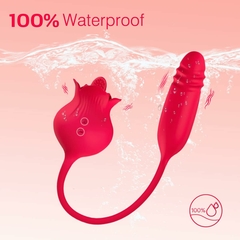 Vibrador Rosa Lingua 2 em 1 com 10 Modos - Duplo Prazer na internet