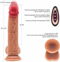 Protese Realistica Rotativa Com Vibrador Potente