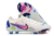 Chuteira Nike Phantom GX 2 Campo FG- Branca com detalhes em rosa e verde