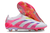 Chuteira Adidas Predator 30 Campo FG- Branca com detalhes em rosa