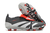 Chuteira Adidas Predator 30 Campo FG- Cinza com detalhes em branco e vermelho