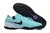 Chuteira Nike Tiempo Legend Society TF- Ciano com detalhes em preto e roxo