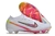 Chuteira Nike Air Zoom Mercurial Vapor IX Campo FG- Branca com detalhes em rosa