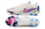 Chuteira Nike Phantom GX 2 Campo FG- Branca com detalhes em verde e rosa - comprar online