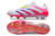 Chuteira Adidas Predator 30 Campo FG- Branca com detalhes em rosa - comprar online