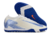 Chuteira Nike Air Zoom Mercurial Vapor XVI Society TF - Branca com detalhes em azul