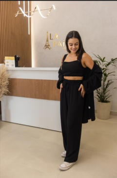 Conjunto Lua 3 peças (calça, cropped e Kimono) - La Paix Store