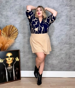 Body Estampado Marinho Arruaça Plus Size - comprar online