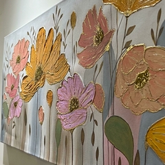 Cuadro de flores con relieve de 50 x 120 - comprar online