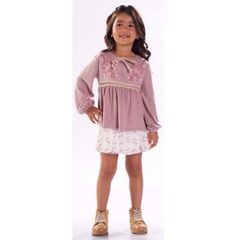 Conjunto Infantil Feminino Inverno Kiki Xodó em Lã Texturizada