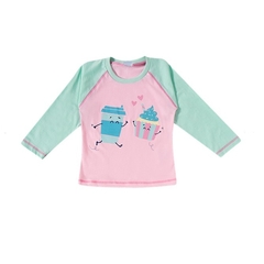 O Pijama Longo Rosa Cupcake Meia Malha Toddler - comprar online