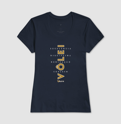 CAMISETA FEMININA - EXCELÊNCIA DISCIPLINA CORAGEM DEDICAÇÃO - VOLLEY 10 - VOLLEYWEAR