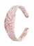 Tiara de Cabelo Veludo Arco Hair Band Adulto - Rosa Bebê Canelada