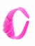 Tiara de Cabelo Canelada Nó Arco HairBand Infantil - Rosa Neon