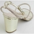 sandália salto médio bloco dourado com strass - comprar online