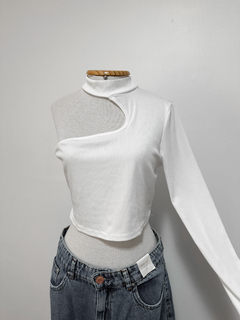 Cropped Canelado off white