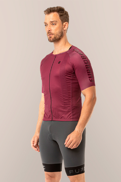 camisa ciclismo furbo flat -vinho