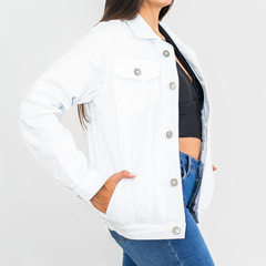 CHAQUETA DRILL BLANCA OVERSIZE - comprar online