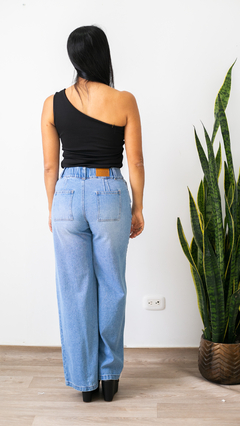 JEANS PALAZZO TONO MEDIO RIGIDO - tienda online