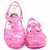 Sandália Rasteira Infantil Feminina com Luz Led Confortável Baby Light Rosa Glitter - loja online