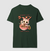 camiseta verde masculina com estampa de um gato fofo comendo ramen, acompanhado das palavras "Ramen Life" e "Tonkotsu Eaters Club".