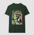 camiseta verde masculina com estampa colorida de um Whippet e o texto "Turbo Whippet".