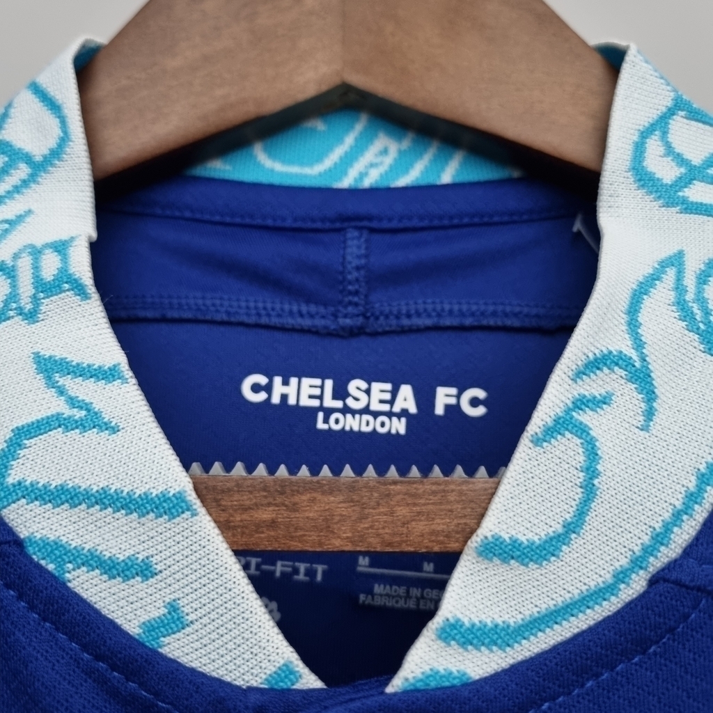Camisa Chelsea Home 23/24 Torcedor Masculina - Azul Royal Refletiva