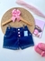 Short e Short saia jeans infantil com lycra - Pirulitando Moda Infantil