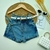 Short saia jeans infantil / Short jeans pedraria infantil