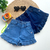 Short e Short saia jeans infantil com lycra - comprar online