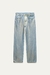 Jeans zw collection relaxed tiro medio foil ZARA - CHEQUIA.