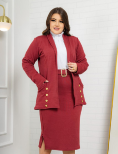 Conjunto Blazer Saia Lápis Fenda Lateral 2 Peças - loja online