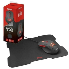 Mouse Trust Gaming Ziva 6 Botones + Pad Mouse Gamer Black