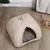 Cama luxuosa e lavável semi-fechada para gato, Cão pequeno, Espaço grande, Co