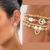 Conjunto de Pulseiras e Brinco Miçanga Paz e Amor Nude