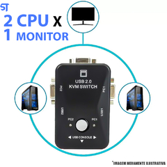 Chaveador Switch Kvm + 2 Usb Monitor Mouse Cpu - comprar online