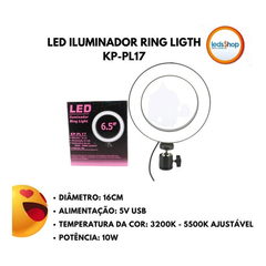 Ring Light de 6.5 FOTOGRAFIA REF KP-PL17 - Leds Shop