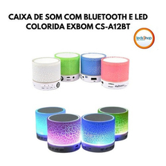 Imagem do CAIXA DE SOM BLUETOOTH COM ILUMINARIO DE LED RGB EVENTO E FESTA CRACKELADO EXBOM CS-A12BT