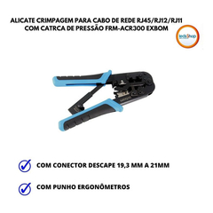 Alicate De Crimpagem Cabo De Rede Rj45 Rj11 Rj12 C/ Catraca - comprar online