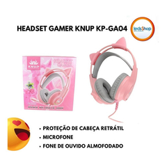 Fone de ouvido over-ear gamer Knup KP-GA04 com luz LED na internet