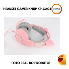 Fone de ouvido over-ear gamer Knup KP-GA04 com luz LED - Leds Shop