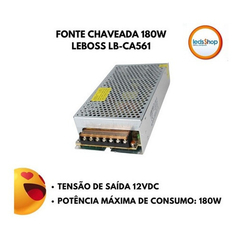 FONTE ALIMENTACAO CHAVEADA MULTIUSO ENTRADA 110/220VAC SAIDA 12VDC 15A MARCA LEBOSS - comprar online