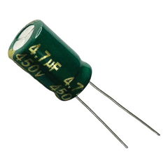 Capacitor Eletrolítico 4,7uf X 450v - 105 Graus kit 50 peças - loja online